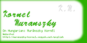 kornel muranszky business card